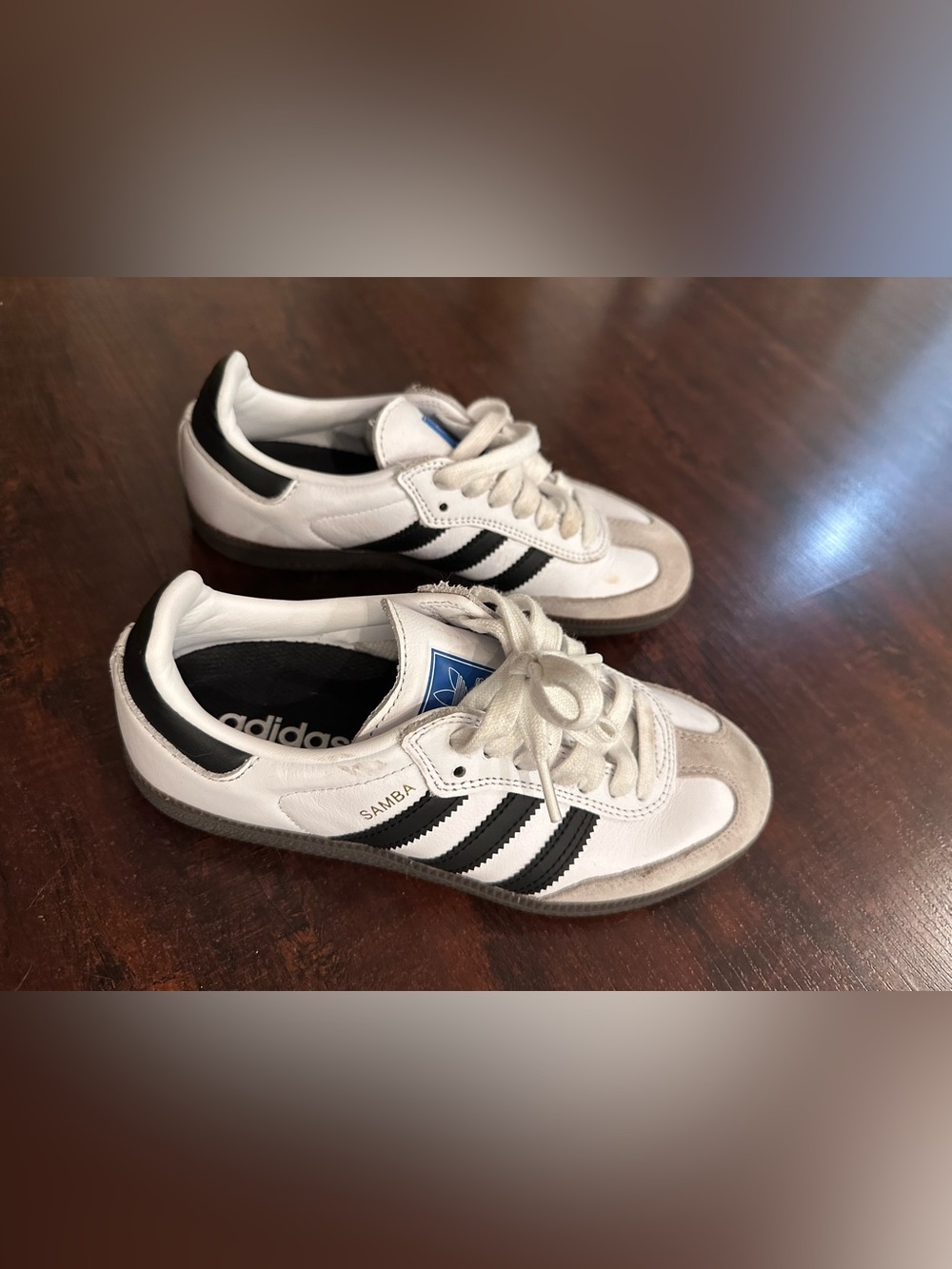 adidas women’s Samba Sneaker in White and Black